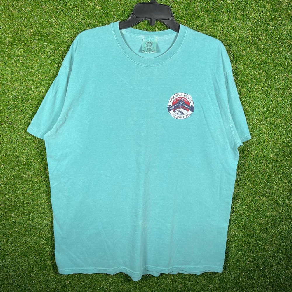 Comfort Colors Nokomis Beach Florida Graphic T-Shirt XL Seafoam Green